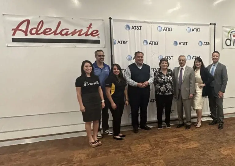 Group photo at laptop distribution