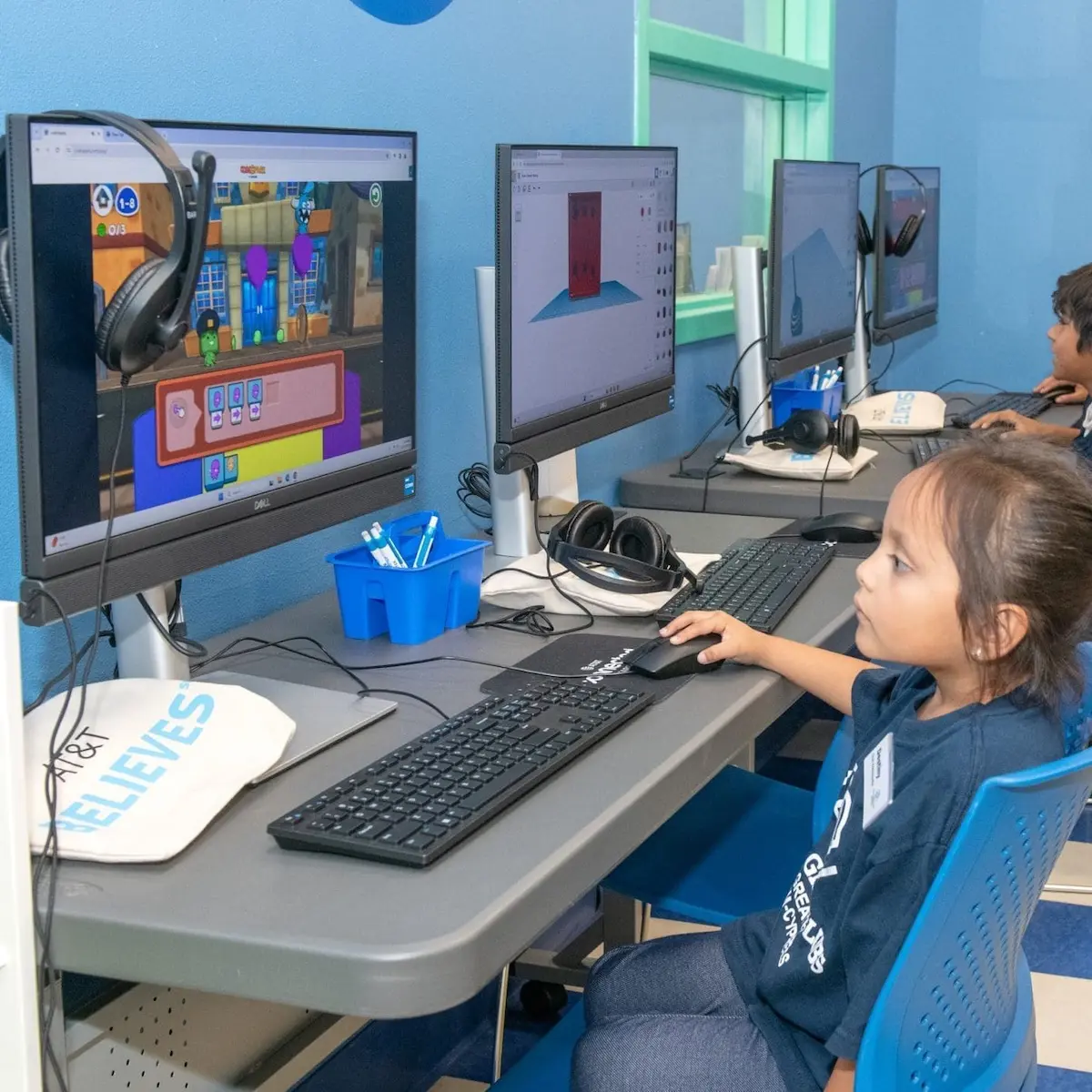 A child at a computer