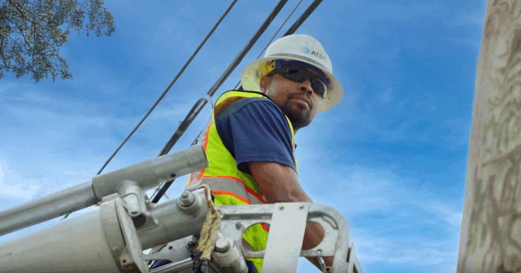 AT&T workers working