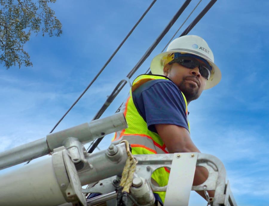 AT&T workers working
