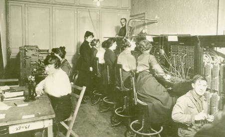 Women working on switchboards