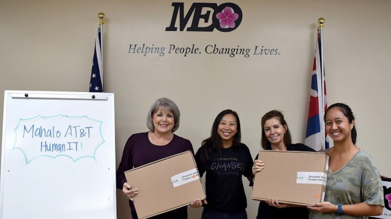 People holding boxes