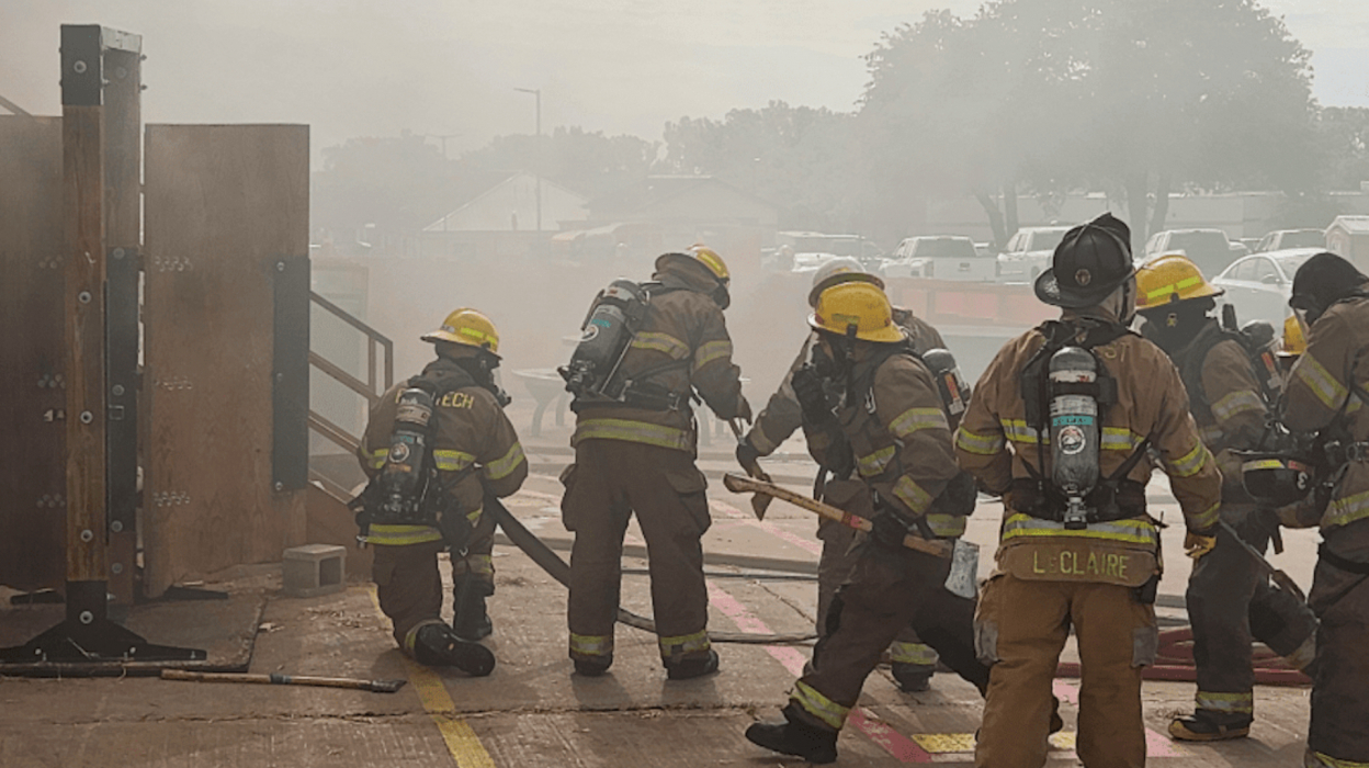 firefighters putting out a fire