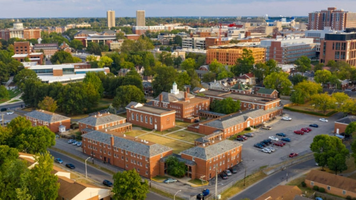 An arial image of Lexington, KY