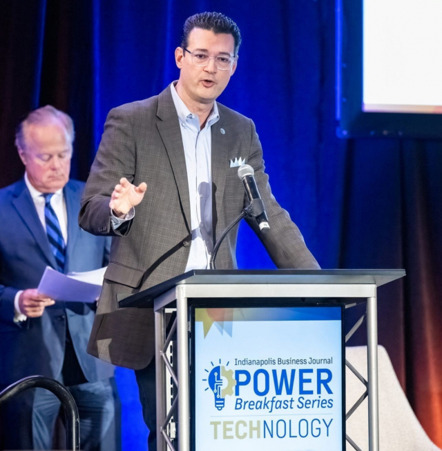 A man standing at a podium