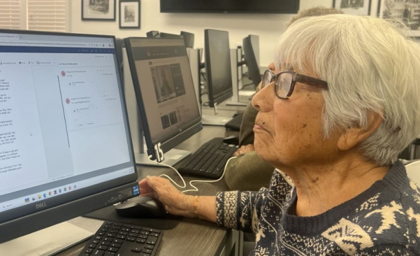 Older woman on computer