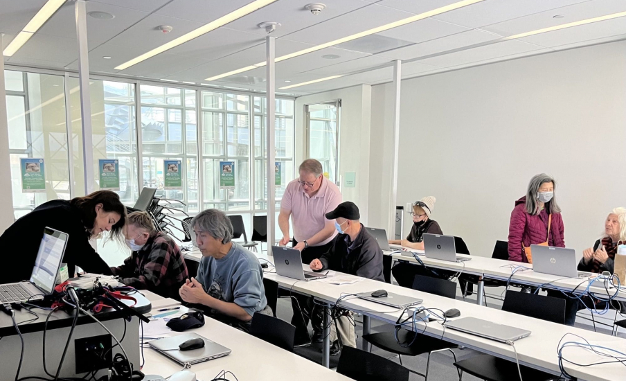 People working on computers