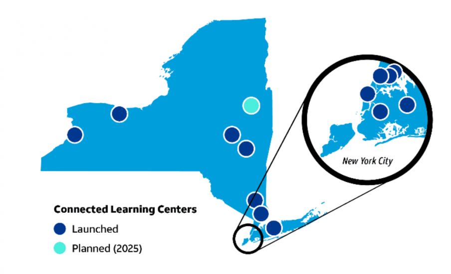 A map of launched and planned CLCs in New York state.