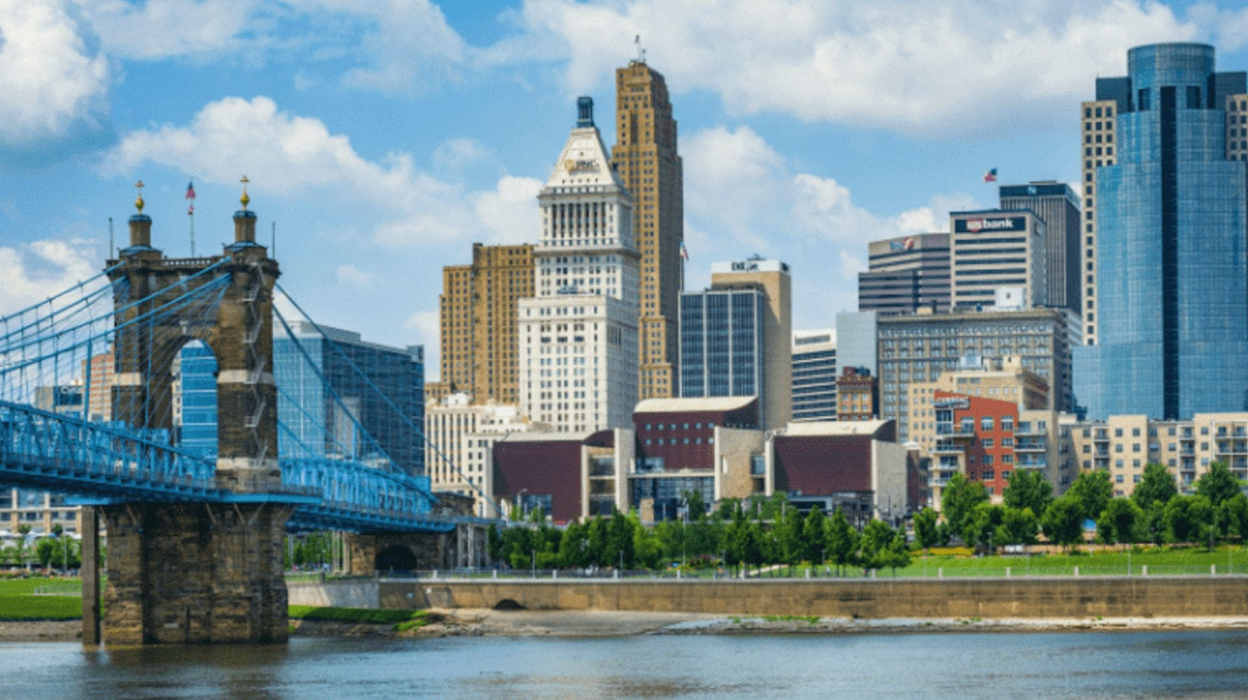 a view of the Cincinnati skyline