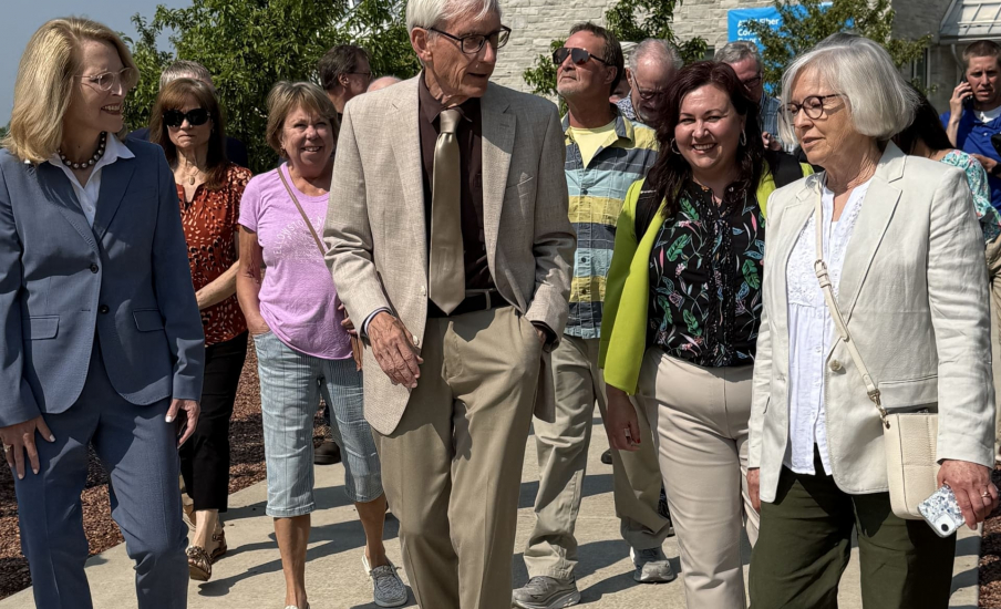 Governor Evers in a group of people