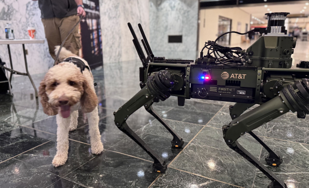 ROG the Dog with a dog.