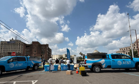 Trucks parked at event