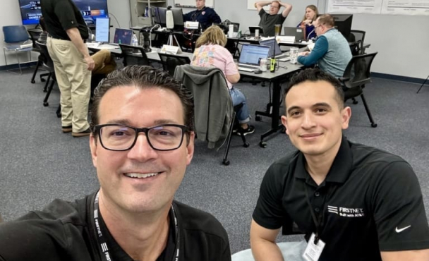 Two men taking a selfie