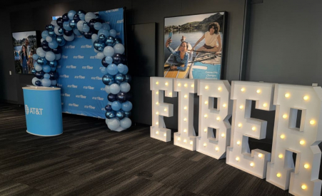 Fiber decorative signage at AT&T event