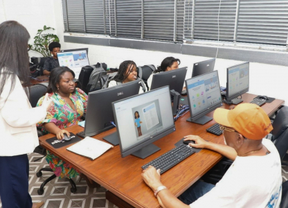 Group of people working at computers