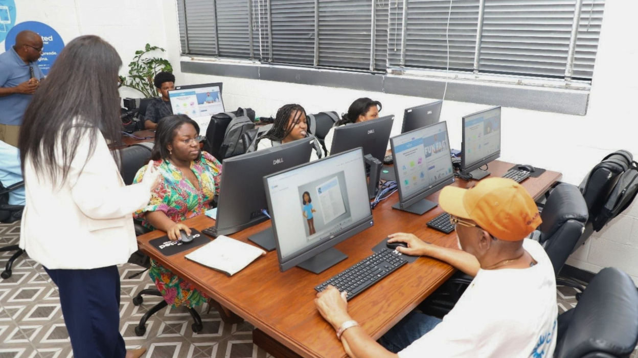 Group of people working at computers