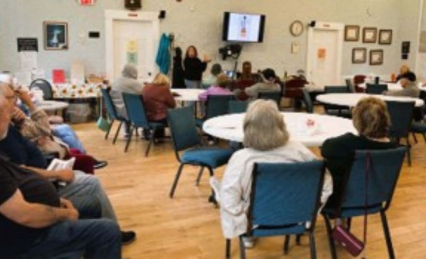 Attendees in room at event