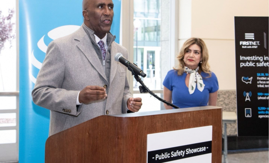 A man standing at a podium