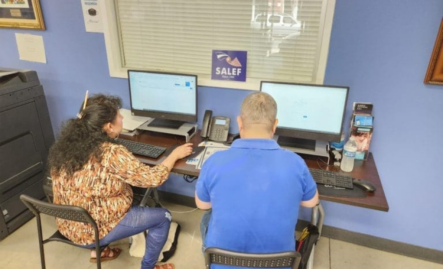 People sitting at computers