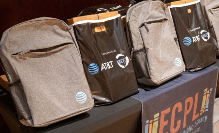 Backpacks lined up