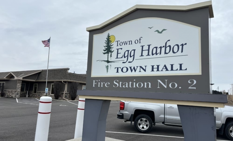 An image of the sigh for the town of Egg Harbor town hall and fire station no. 2