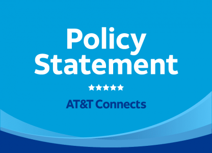 A graphic that says Policy Statement - AT&T Connects